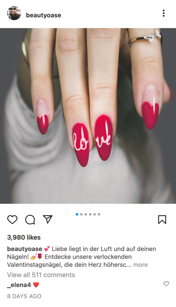 Instagram-Post-Ideen: Valentinstagsnägel